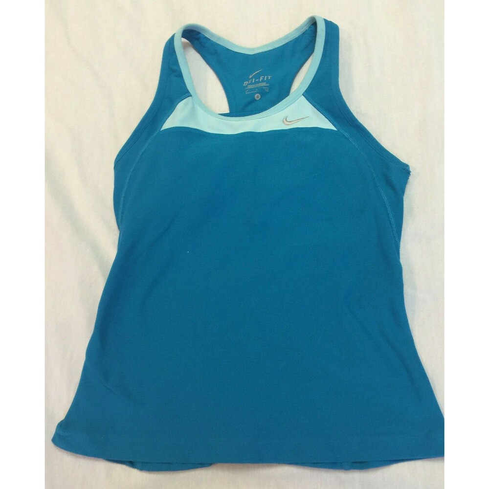 NIKE DRI FIT WOMENS ATHLETIC TANK TOP WITH BUILT BRA SIZE S